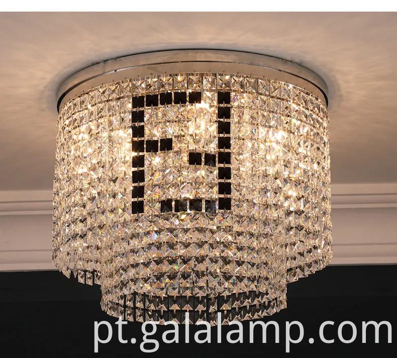 Luz de teto de cristal moderno elegante para interiores chiques